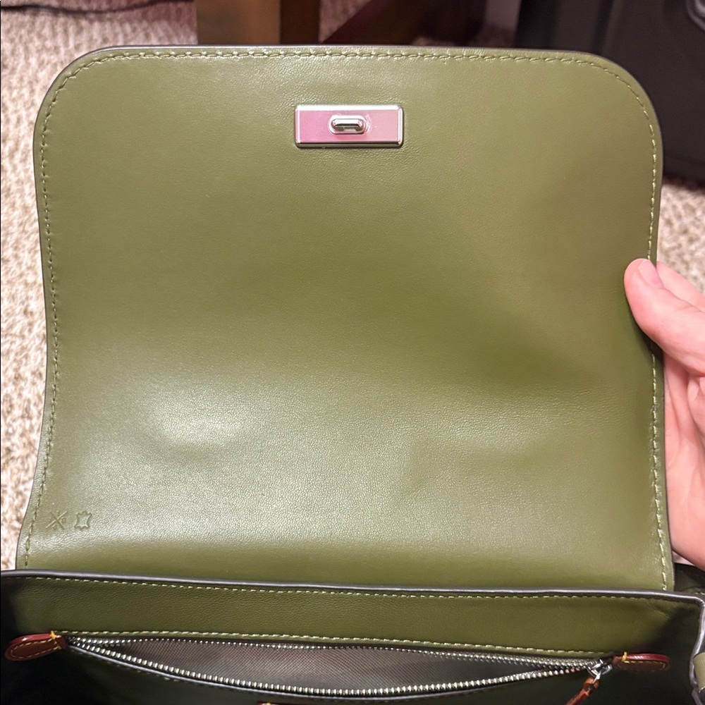 Coach Slouchy Rogue Top Handle in Olive - Picture 11 of 17